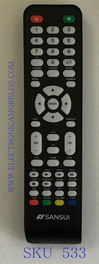 CONTROL REMOTO PARA TV SANSUI / HR-5IE-3